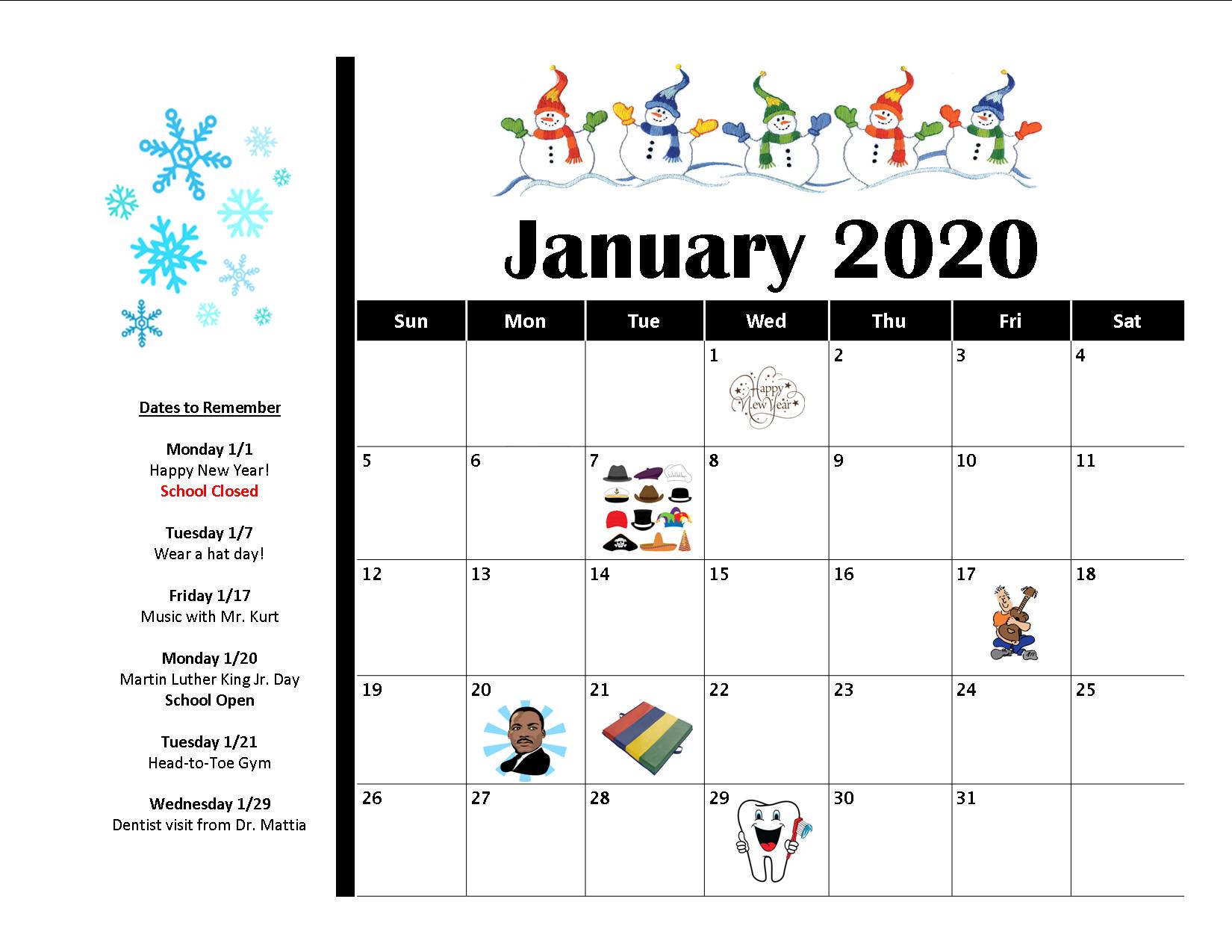 ECCS Child Care :: Calendar