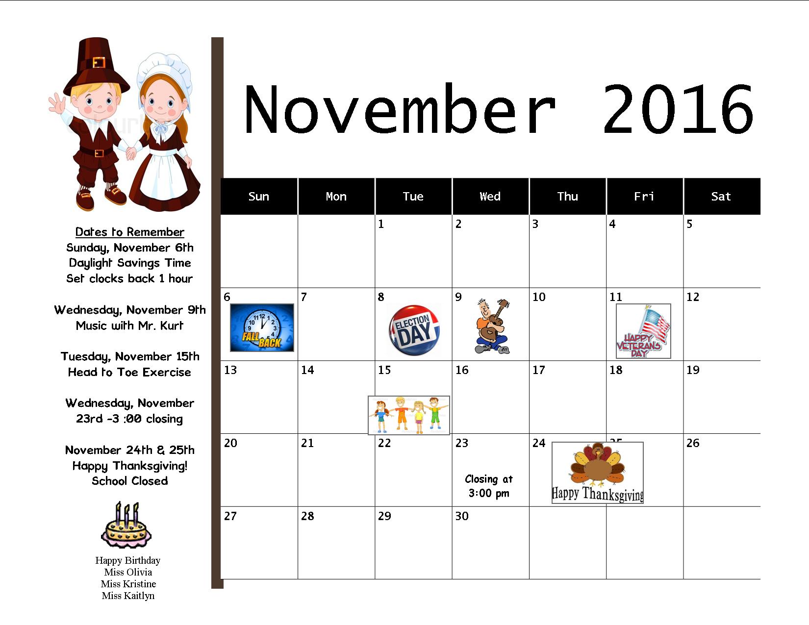 ECCS Child Care Calendar